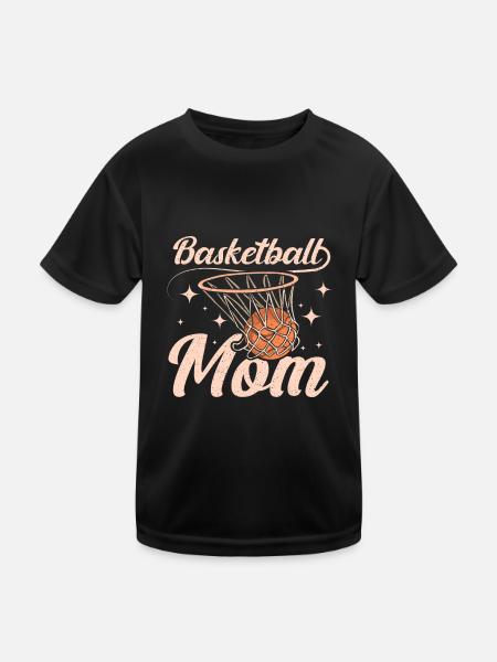 Basketball Mommy Mother Mom - Kinder Funktions-T-Shirt - Schwarz
