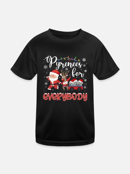 Great Pyrenees Weihnacht Goldener Hunde Geschenk - Kinder Funktions-T-Shirt - Schwarz - Vorne
