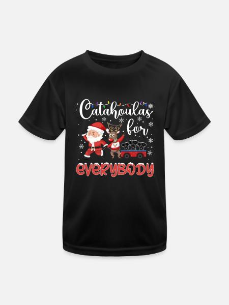Catahoula Christmas Golden Dog Gift - Kids Functional T-Shirt - black - Front