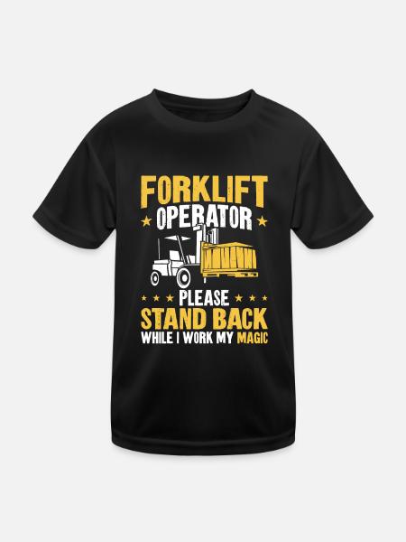 Certified Forklift Truck Operator - Kinder Funktions-T-Shirt - Schwarz - Vorne