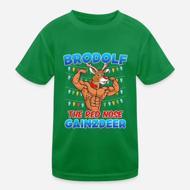 Brodolf le nez rouge Gainzdeer Bodbuilder T-shirt sport Enfant