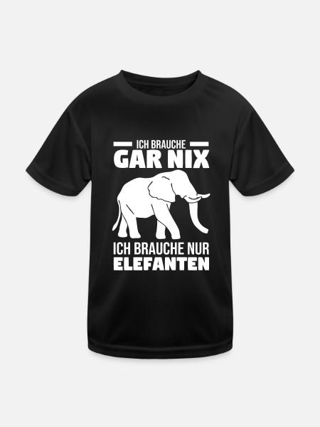 Dickhäuter Rüsseltier Dabbing Elefant - Kinder Funktions-T-Shirt - Schwarz - Vorne