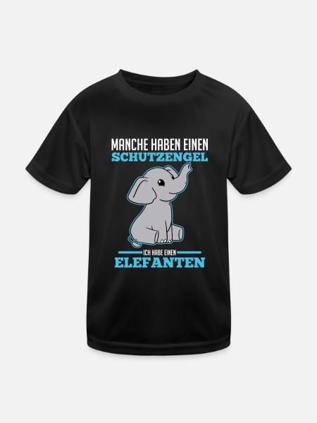 Dickhäuter Rüsseltier Elefant - Kinder Funktions-T-Shirt - Schwarz - Vorne
