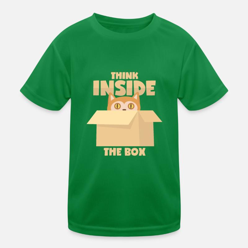 Katze: "Think Inside The Box" Kinder Funktions-T-Shirt