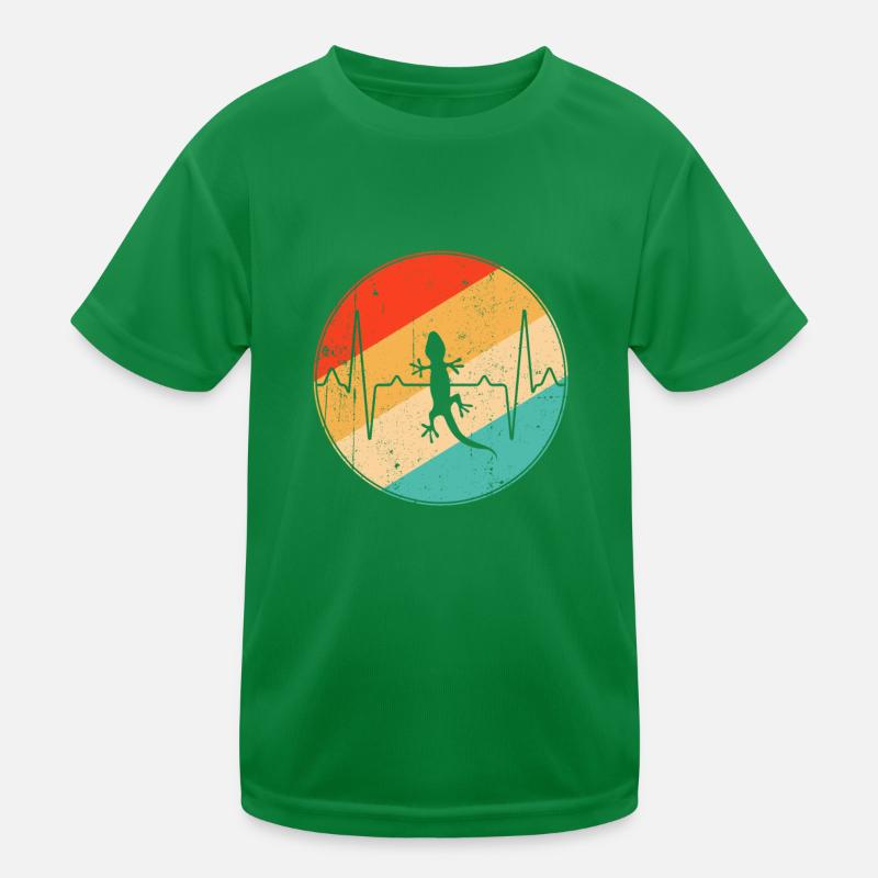 Lizard Retro Heartbeat Kids Functional T-Shirt