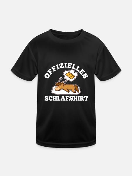 Chemise de couchage officielle Cheval - T-shirt sport Enfant - noir - Devant