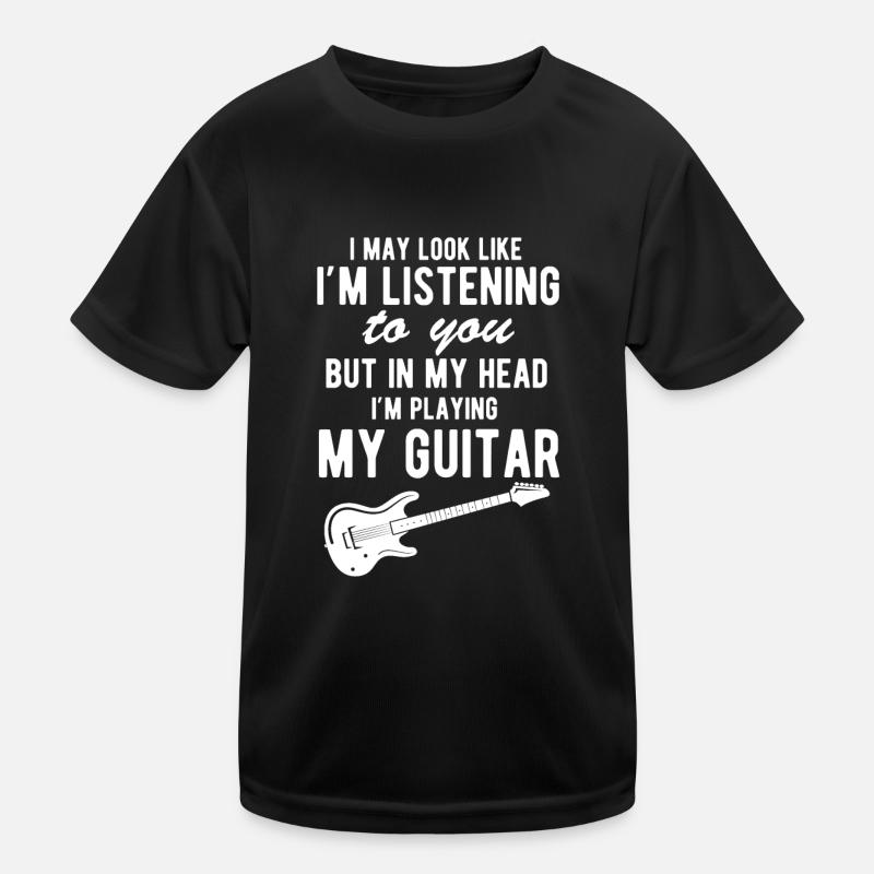 Ich könnte aussehen, als würde ich dir Musikgitarr - Kinder Funktions-T-Shirt - Schwarz
