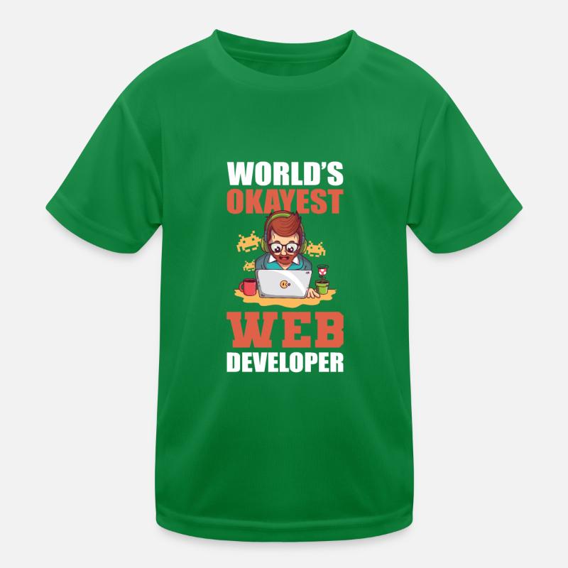 Worlds Okayest Web Developer Programmer Kids Functional T-Shirt