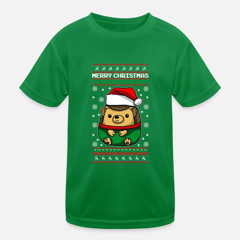 Hérisson avec pull de Noël moche T-shirt sport Enfant
