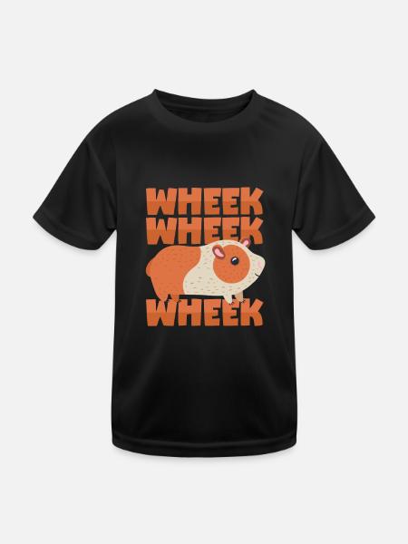 Meerschweinchen: Quiek, quiek, quiek! - Kinder Funktions-T-Shirt - Schwarz - Vorne