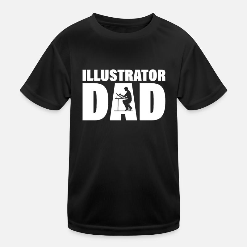Job - Illustrator Papa Kinder Funktions-T-Shirt