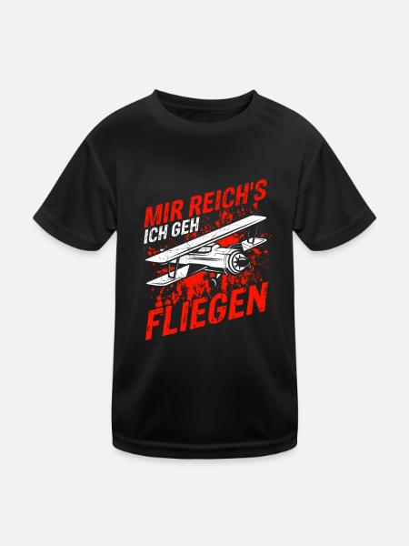 Mir Reichts Ich Geh Helikopter fliegen - Heli Flie - Kinder Funktions-T-Shirt - Schwarz - Vorne