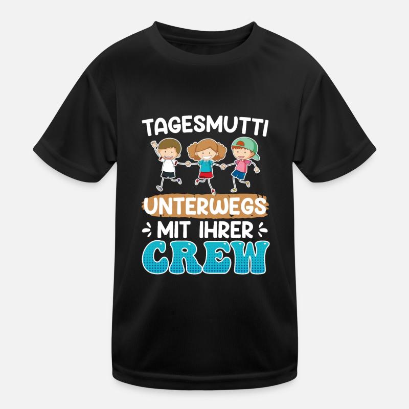 Tagaesmutti unterwegs mit ihrer Crew Tagesmutter Kinder Funktions-T-Shirt