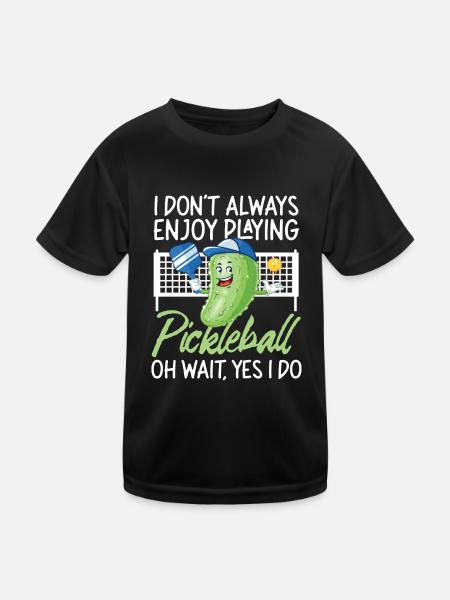 Pickleball Pickle que je ne fais pas toujours - T-shirt sport Enfant - noir - Devant