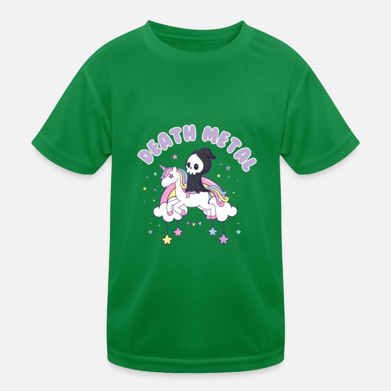 Unicorn on Cloud Death Metal Kids Functional T-Shirt