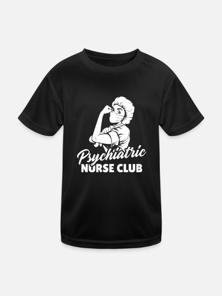 Infirmière en psychiatrie - T-shirt sport Enfant - noir - Devant