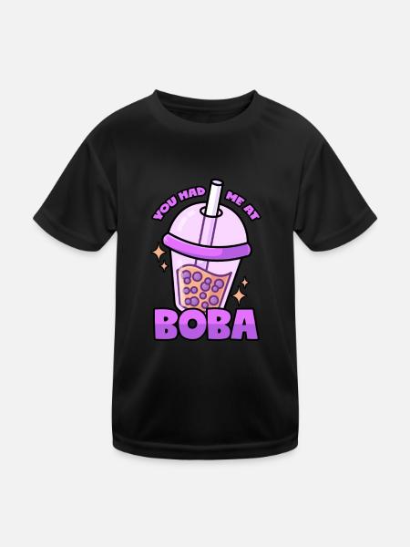 Boba: Bubble Tea - Kids Functional T-Shirt - black - Front