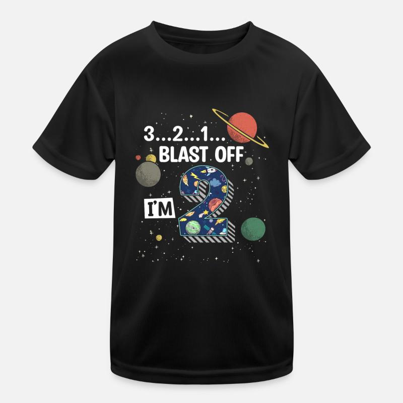 Blast Off Ich Bin2 Jahre Alt, 2. Geburtstag Kinder Funktions-T-Shirt