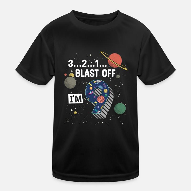 Blast Off Ich Bin 9 Jahre Alt, 9. Geburtstag Kinder Funktions-T-Shirt