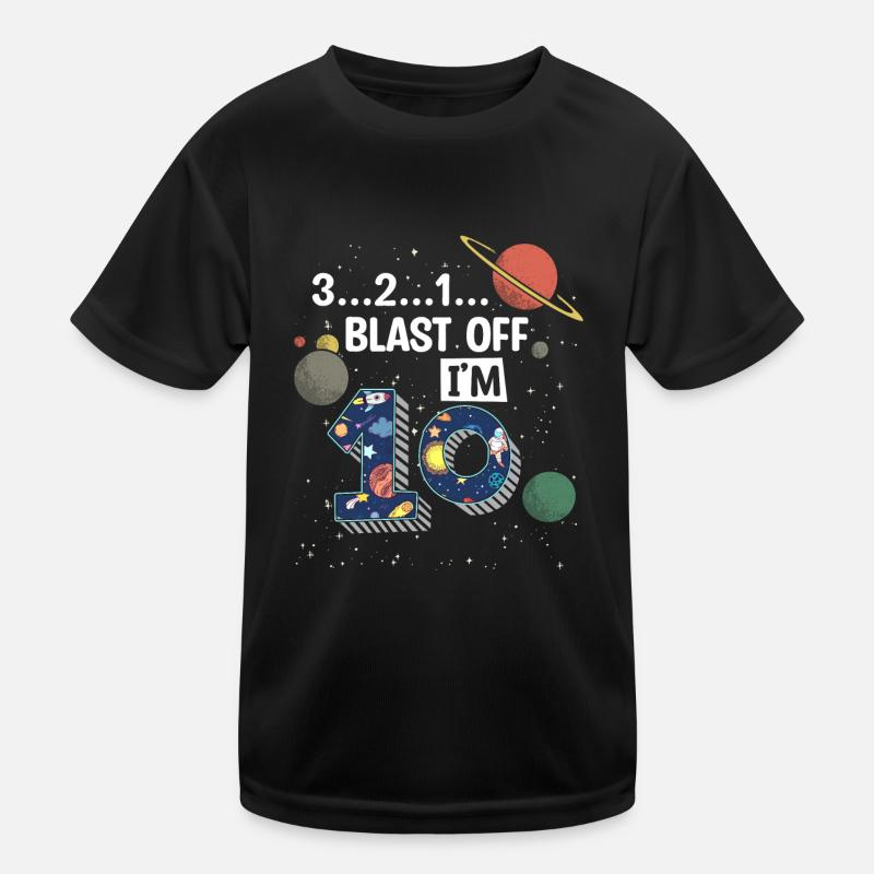 Blast Off Ich Bin 10 Jahre Alt, 10. Geburtstag Kinder Funktions-T-Shirt