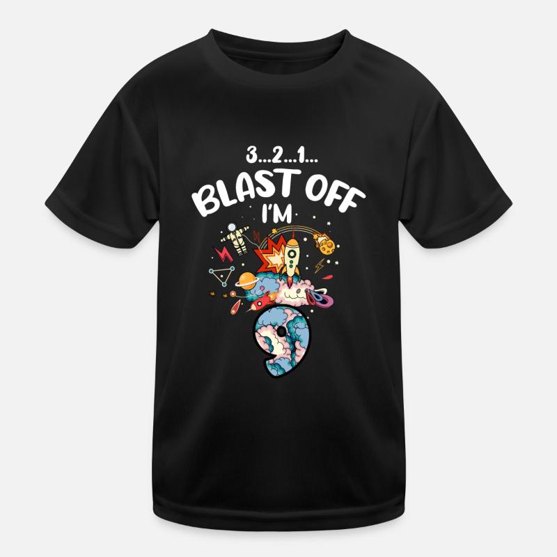 Blast Off Ich Bin 9 Jahre Alt, 9. Geburtstag Kinder Funktions-T-Shirt