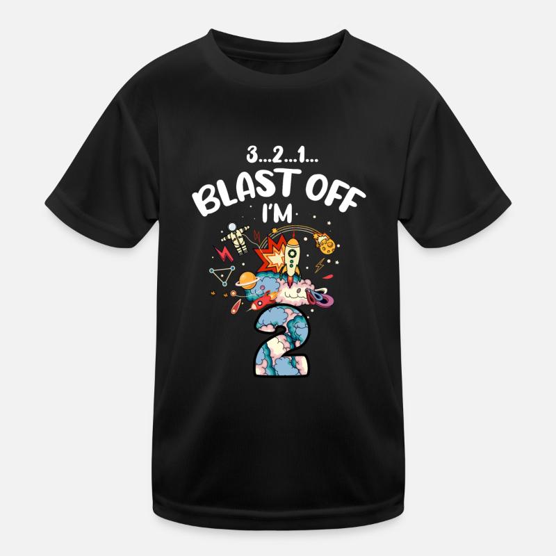 Blast Off Ich Bin2 Jahre Alt, 2. Geburtstag Kinder Funktions-T-Shirt
