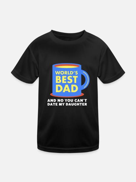 Fille protectrice papa, sortir avec ma fille - T-shirt sport Enfant - noir - Devant