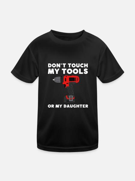 Fille protectrice papa, sortir avec ma fille - T-shirt sport Enfant - noir - Devant
