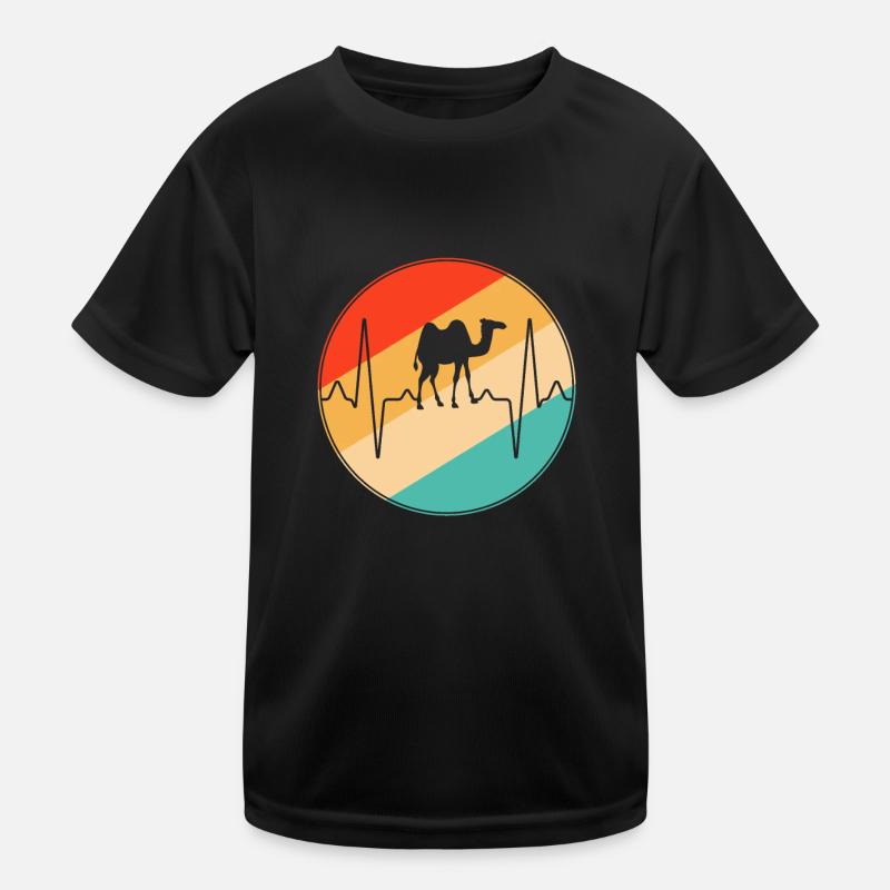 Kamel Retro Herzschlag Kinder Funktions-T-Shirt