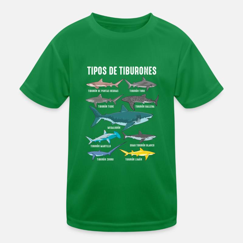 Types de requins Faune marine Océan T-shirt sport Enfant