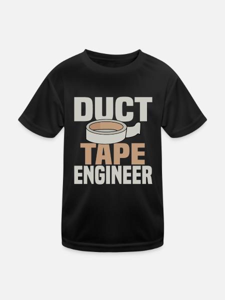 Klebebandingenieur - Lustiger Handwerker - Kinder Funktions-T-Shirt - Schwarz - Vorne