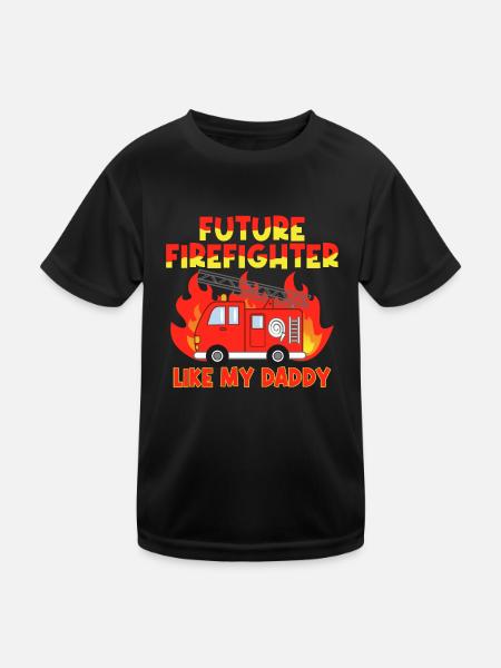 Futur pompier comme mon père - T-shirt sport Enfant - noir - Devant