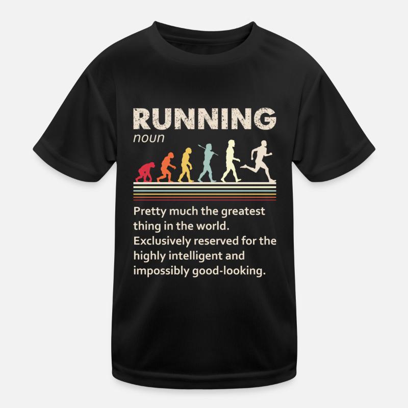 Running Evolution Funny Definition For Runners Kids Functional T-Shirt