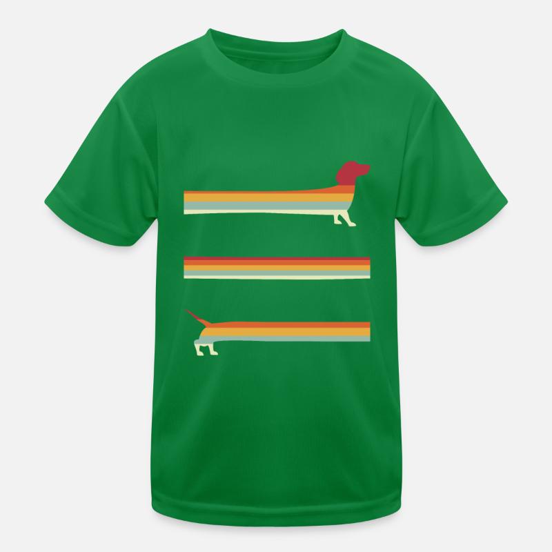 Extra Long Retro Dachshund Kids Functional T-Shirt