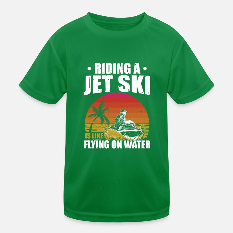 Riding A Jet Ski Flying On Water Sommer Jetboot Kinder Funktions-T-Shirt