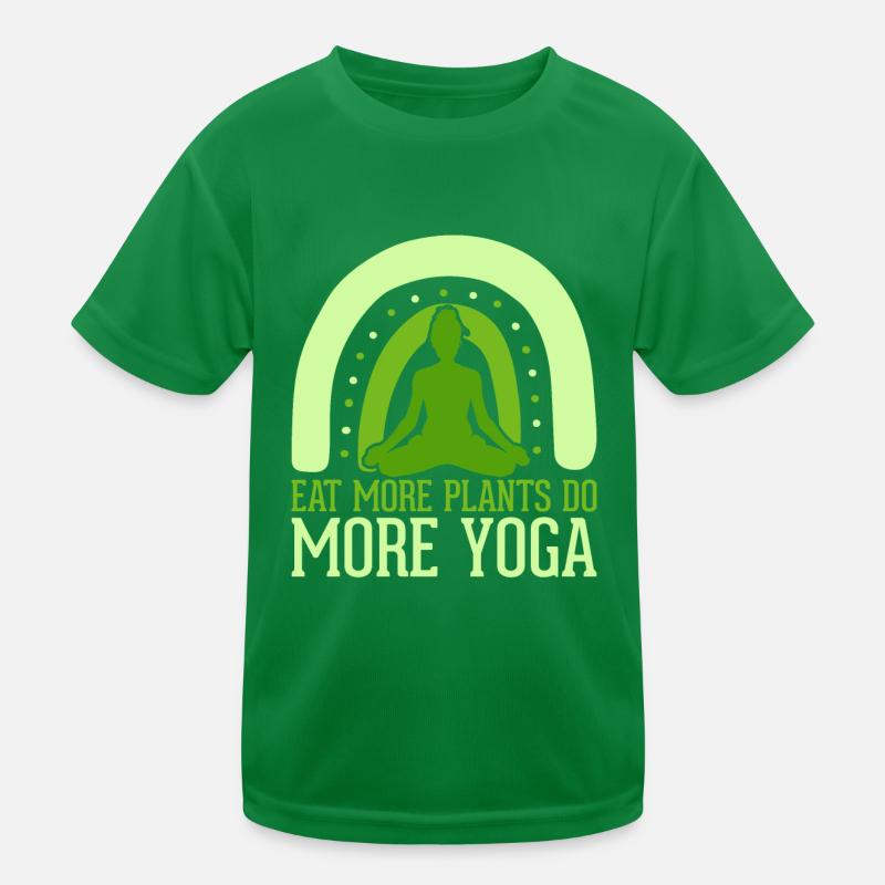 Mangez plus de plantes Faites plus de yoga T-shirt sport Enfant