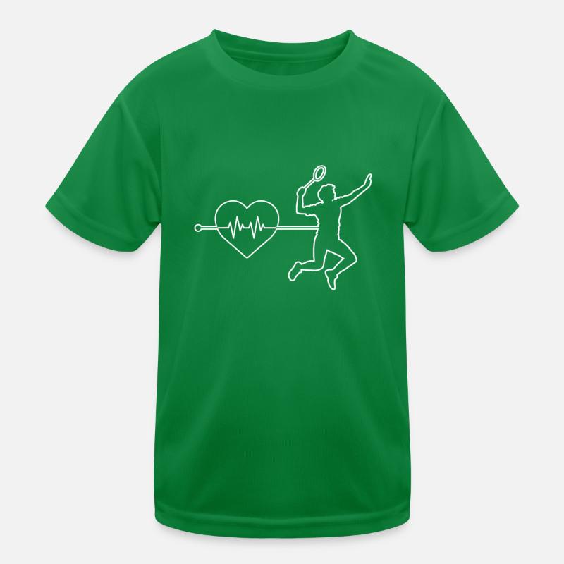 Badminton Herzschlag Kinder Funktions-T-Shirt