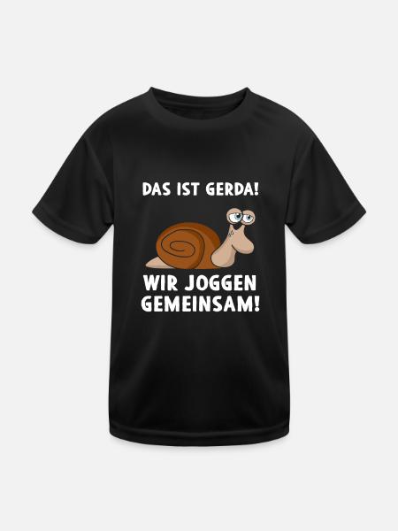 Das Ist Gerda Wir Joggen Gemeinsam - Kinder Funktions-T-Shirt - Schwarz - Vorne