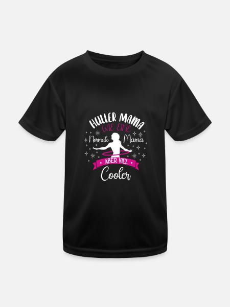 Hullermama like a normal mom but much cooler - Kids Functional T-Shirt - black - Front