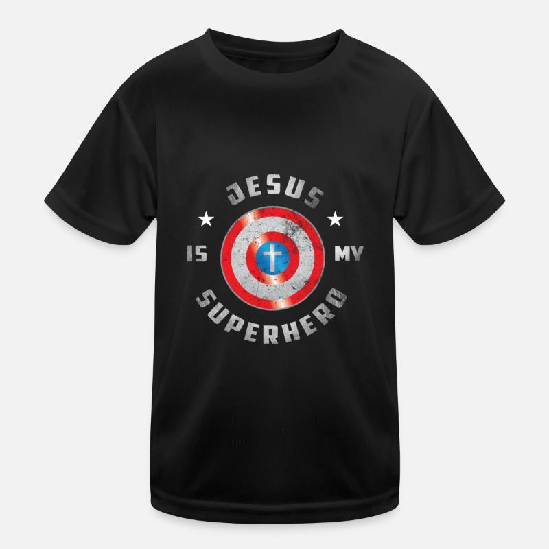 Jesus Is My Superhero Kinder Funktions-T-Shirt