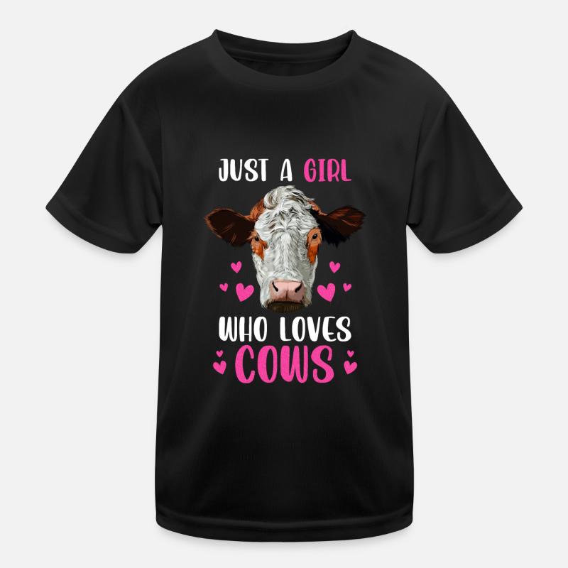 Just A Girl Who Loves Cows Kinder Funktions-T-Shirt