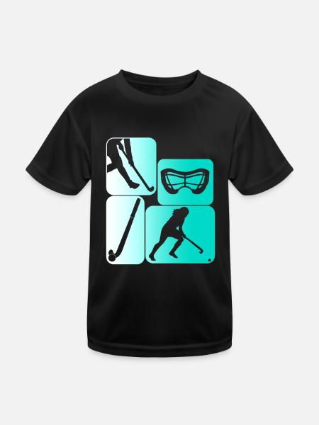 Joueurs de hockey sur gazon - T-shirt sport Enfant - noir - Devant