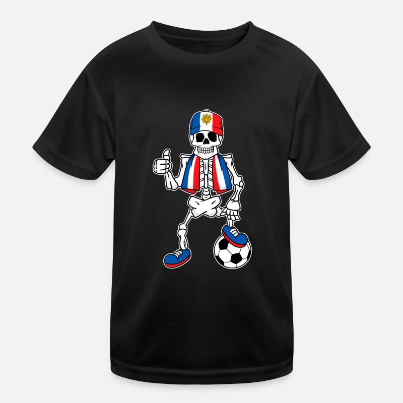 Skeleton Frankreich Amateurfußball Kinder Funktions-T-Shirt