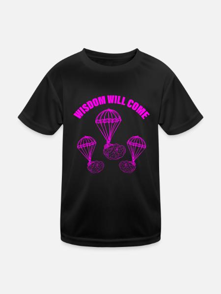 La sagesse du sarcasme devient un cerveau à venir Know-it-All - T-shirt sport Enfant - noir - Devant