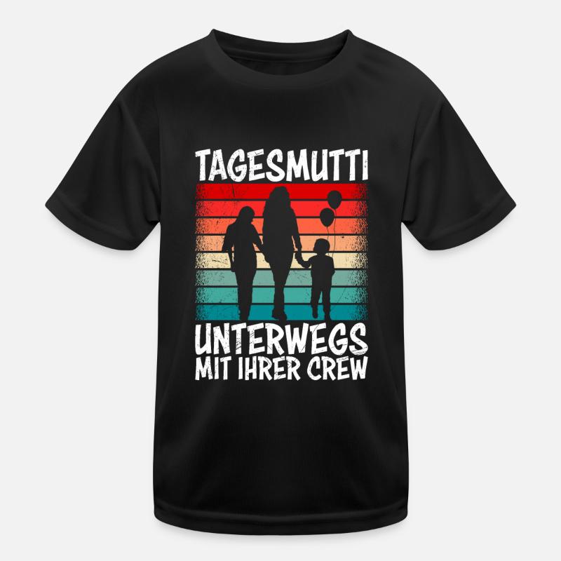 Tagesmutti unterwegs mit ihrer Crew Tagesmutter Kinder Funktions-T-Shirt