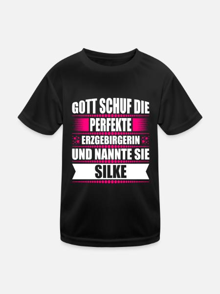 Erzgebirge Frau Namen Sachsen Silke - Kinder Funktions-T-Shirt - Schwarz