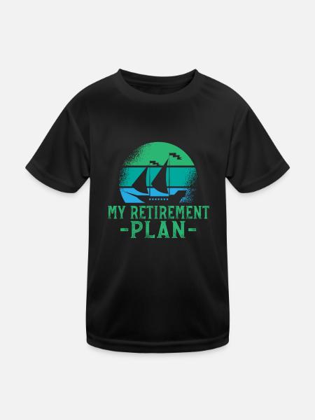 Mon Plan De Retraite Faire De La Voile - T-shirt sport Enfant - noir - Devant
