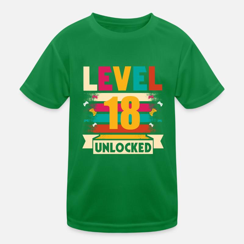 18 Geburtstag Geschenk Level 18 Unlocked Kinder Funktions-T-Shirt