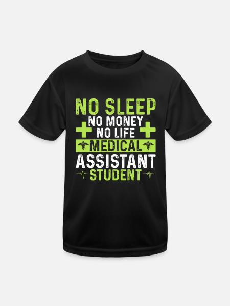 Kein Schlaf Kein Geld Kein Leben Arzthelferin - Kinder Funktions-T-Shirt - Schwarz - Vorne