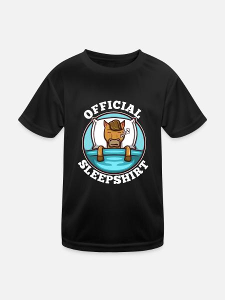 Chemise de nuit officielle Cheval - T-shirt sport Enfant - noir - Devant
